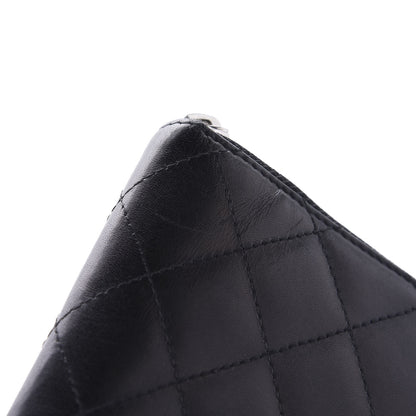 Chanel Calfskin Cambon Zip Around Organizer Wallet Black White 8 of 17