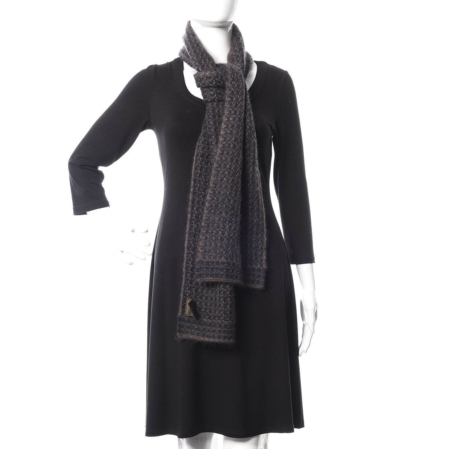 Louis Vuitton Mohair Wool Eleonor Scarf Black 2 of 4