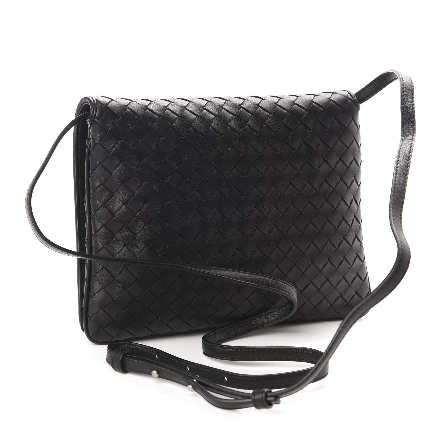 Bottega Veneta Nappa Intrecciato Flap Crossbody Black 3 of 9
