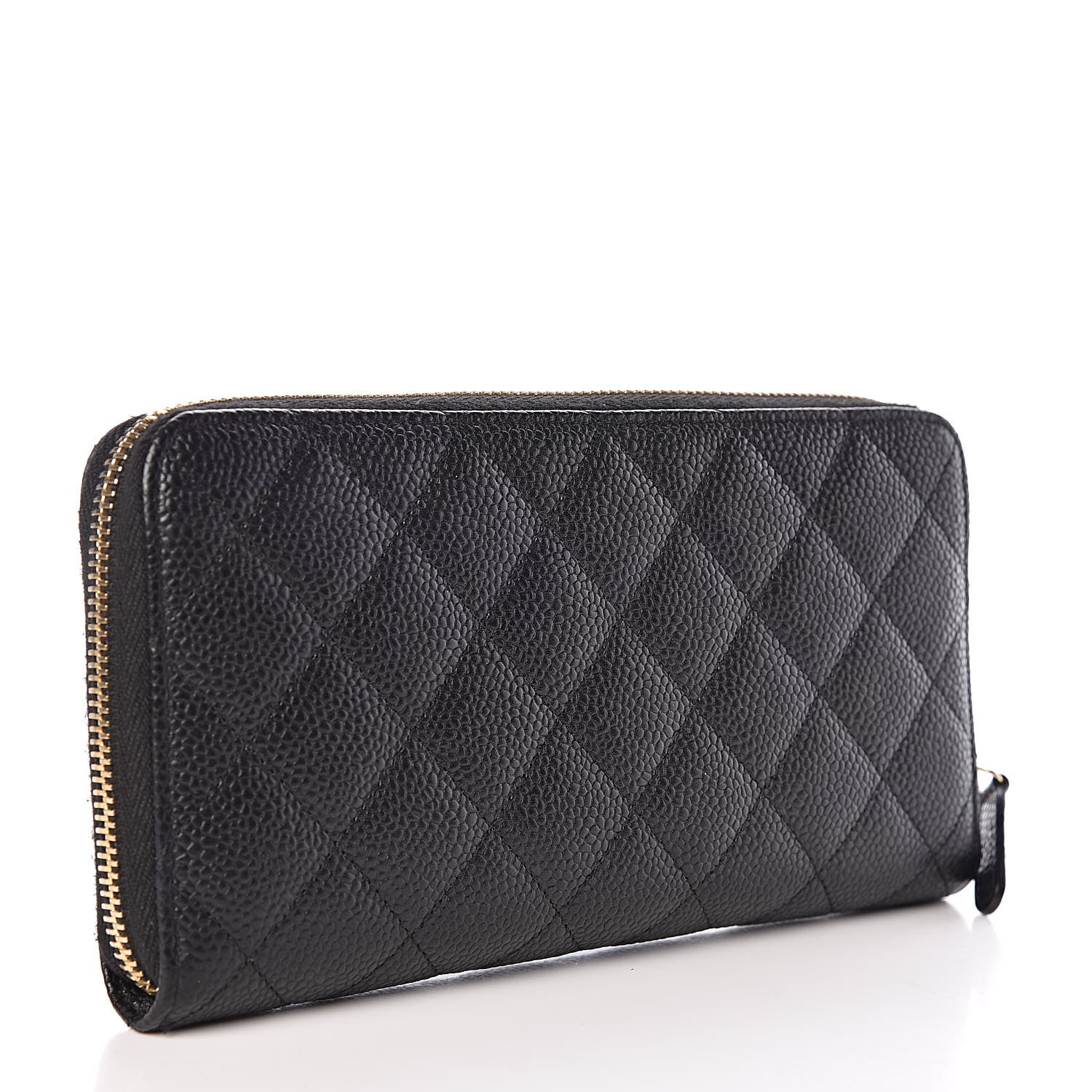 Chanel Caviar Quilted Large Gusset Zip Around Wallet Black 3 of 9