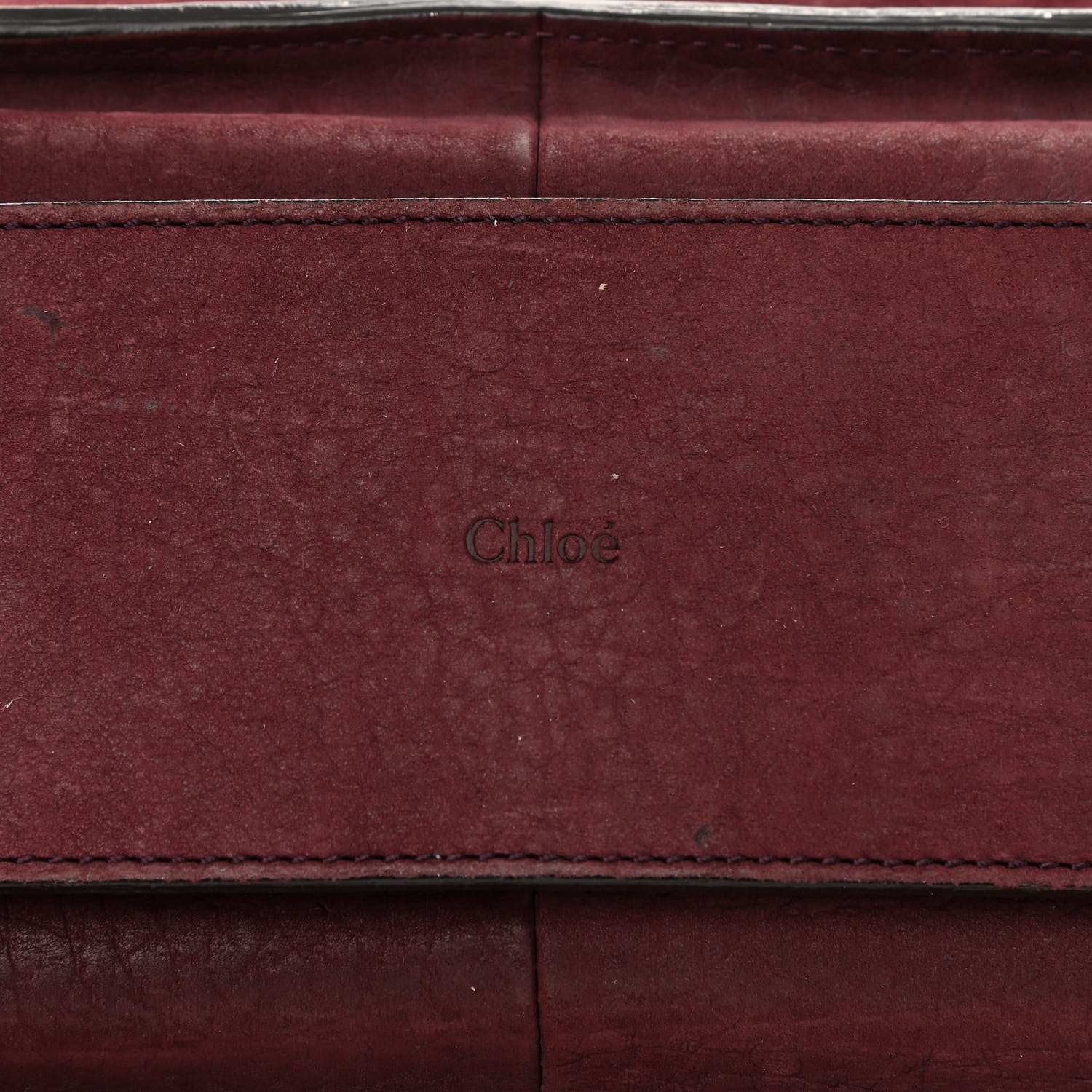Chloe Nubuck Medium Sally Flap Bag Burgundy 8 of 14