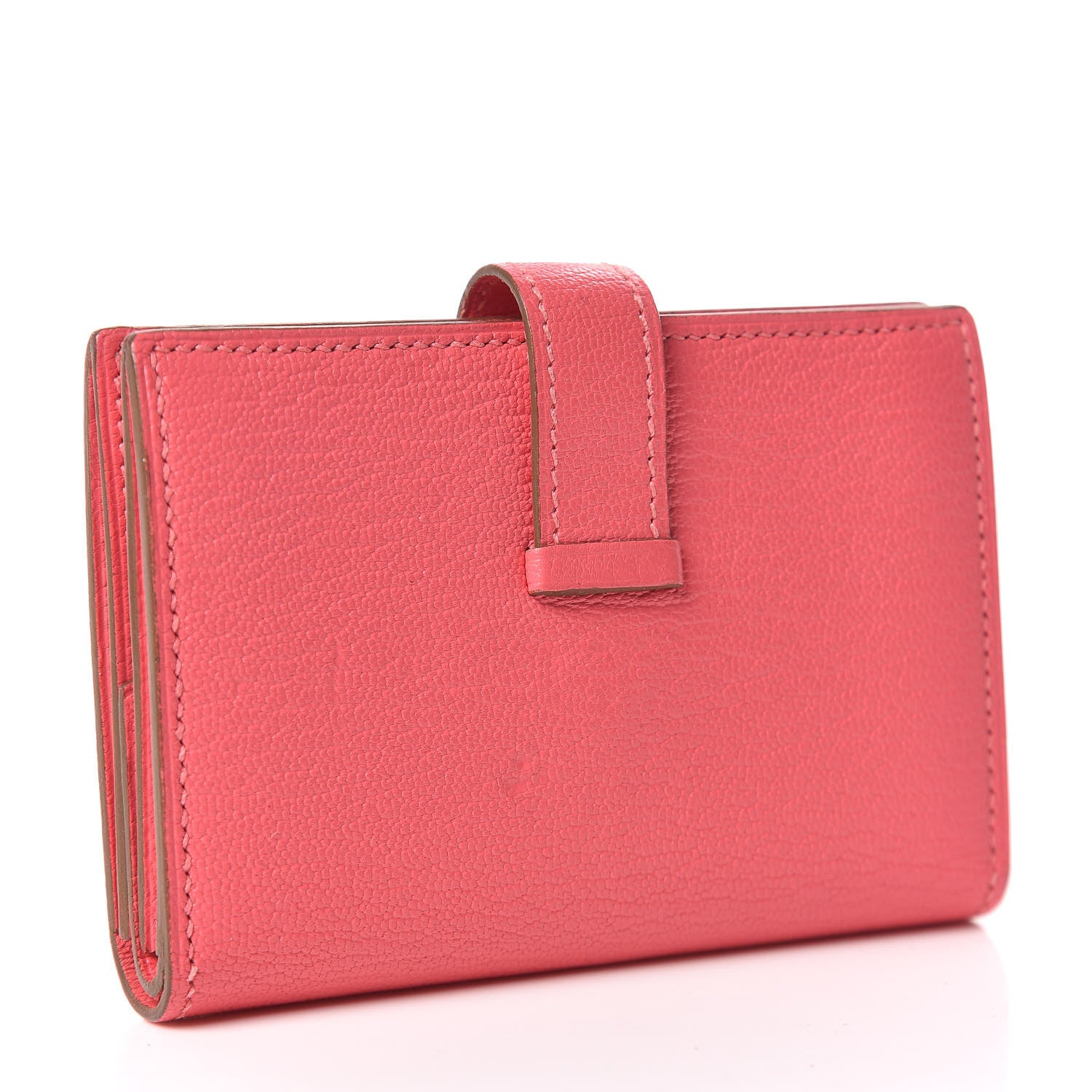 Hermes Chevre Mysore Mini Bearn Wallet Rose Lipstick 3 of 8