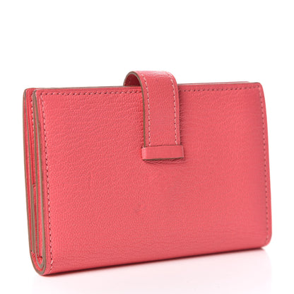 Hermes Chevre Mysore Mini Bearn Wallet Rose Lipstick 3 of 8