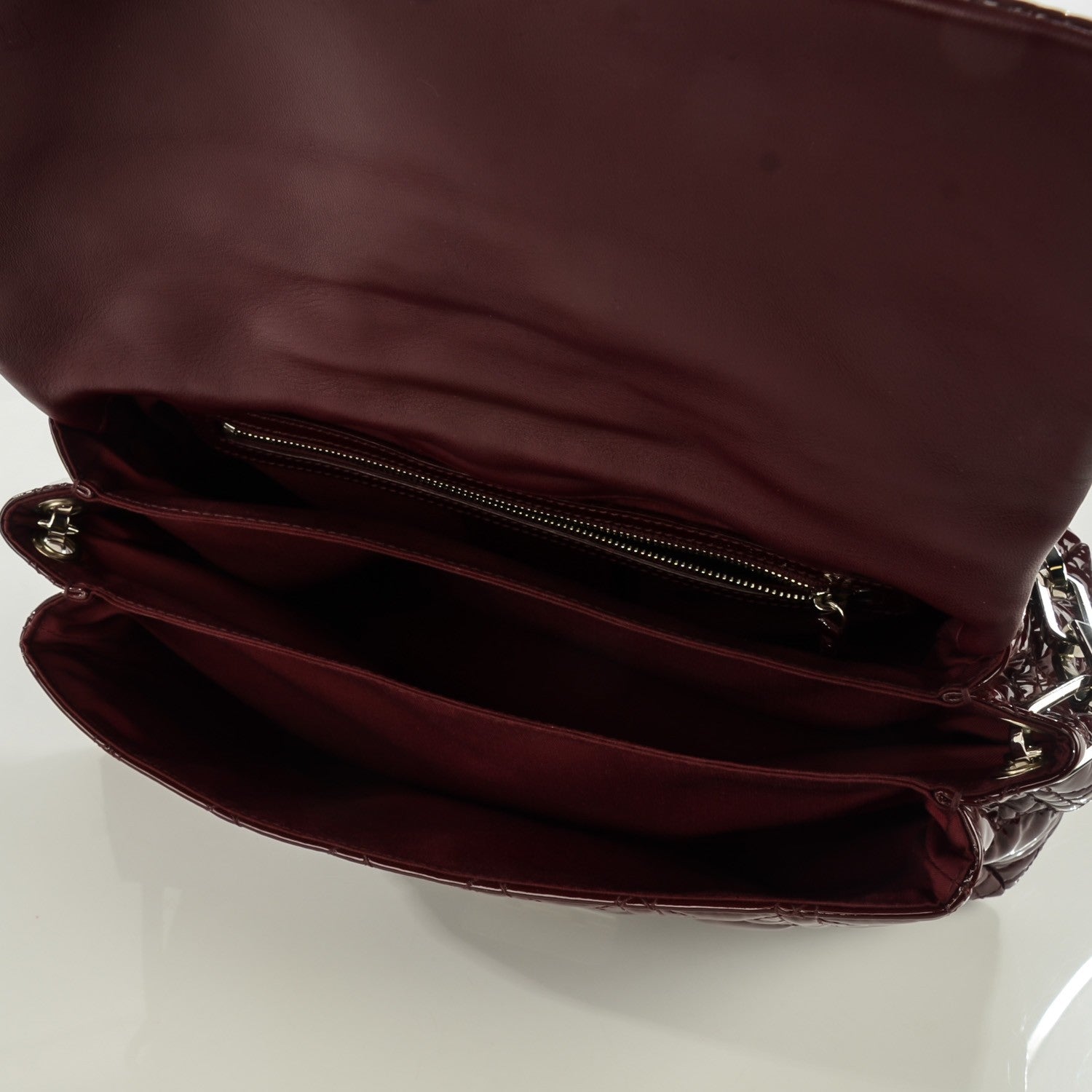 Christian Dior Patent Cannage New Lock Flap Bordeaux 5 of 8