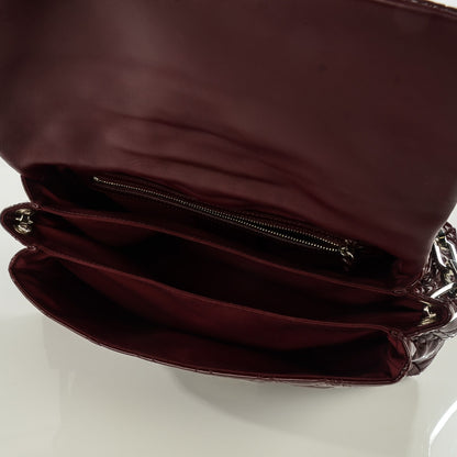 Christian Dior Patent Cannage New Lock Flap Bordeaux 5 of 8