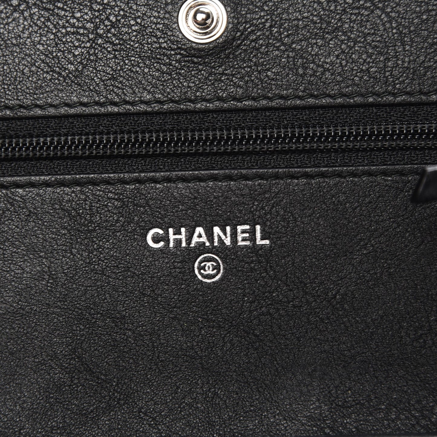 Crumpled Calfskin Quilted Wallet On Chain WOC So Black