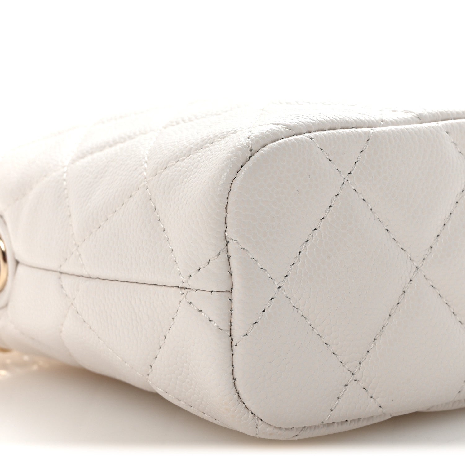 Chanel Caviar Quilted Hobo Clutch With Chain White 9 of 11