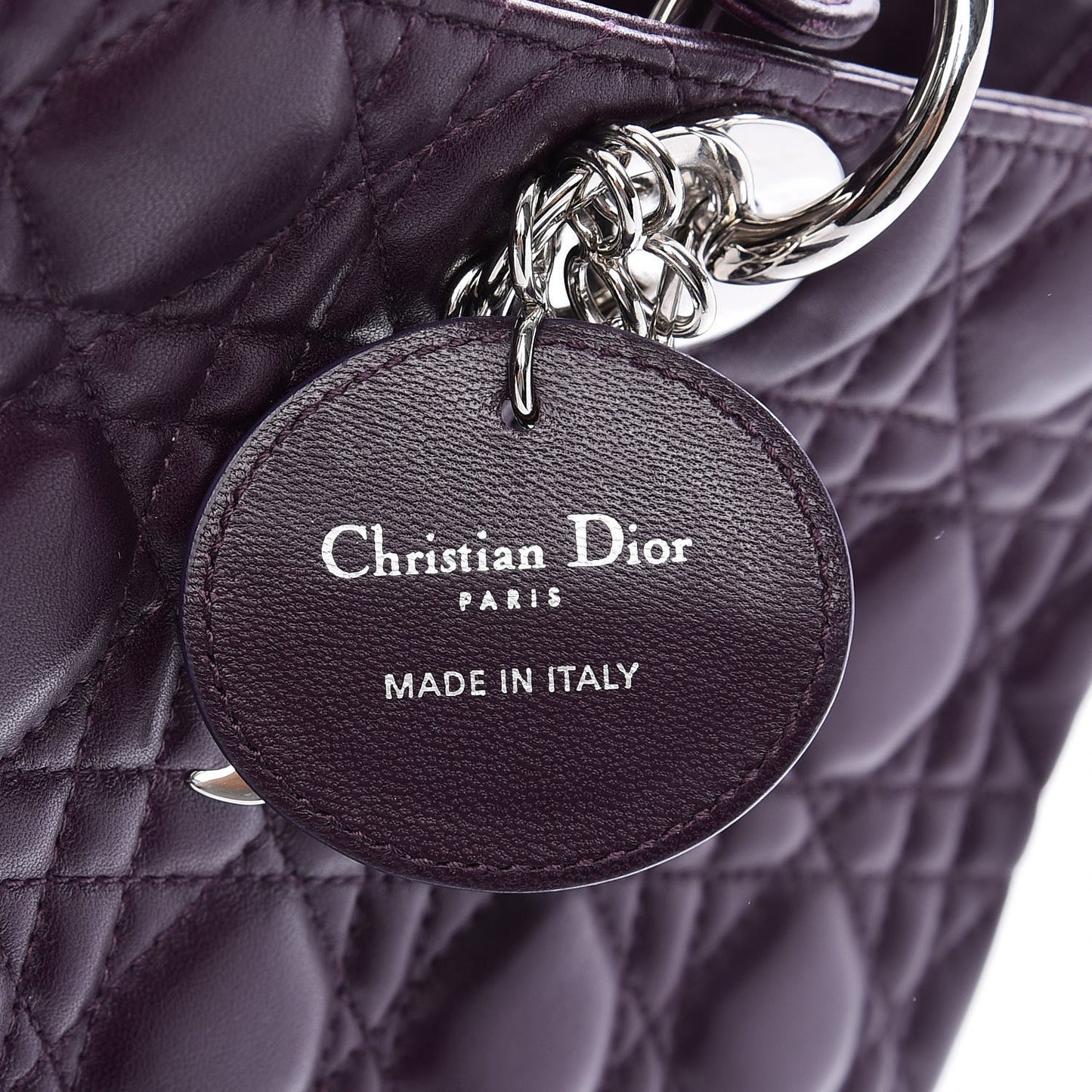Lambskin Cannage Large Lady Dior Purple