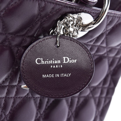 Christian Dior Lambskin Cannage Large Lady Dior Purple 34 of 34