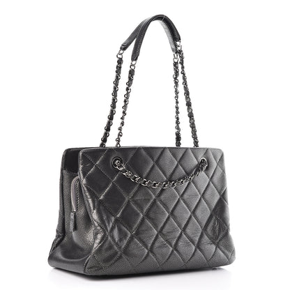 Chanel Metallic Caviar Quilted CC Tote Dark Silver 3 of 19