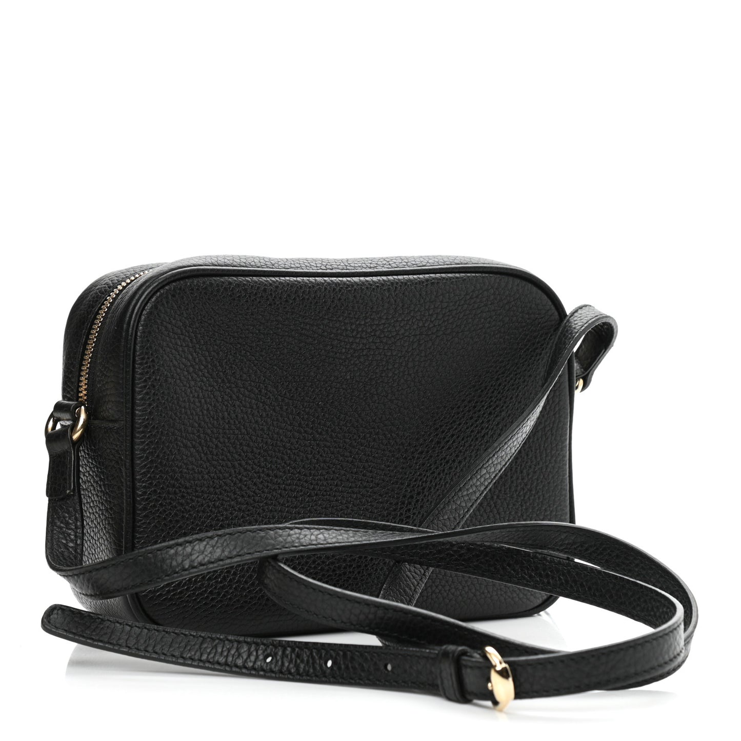 Pebbled Calfskin Small Soho Disco Bag Black