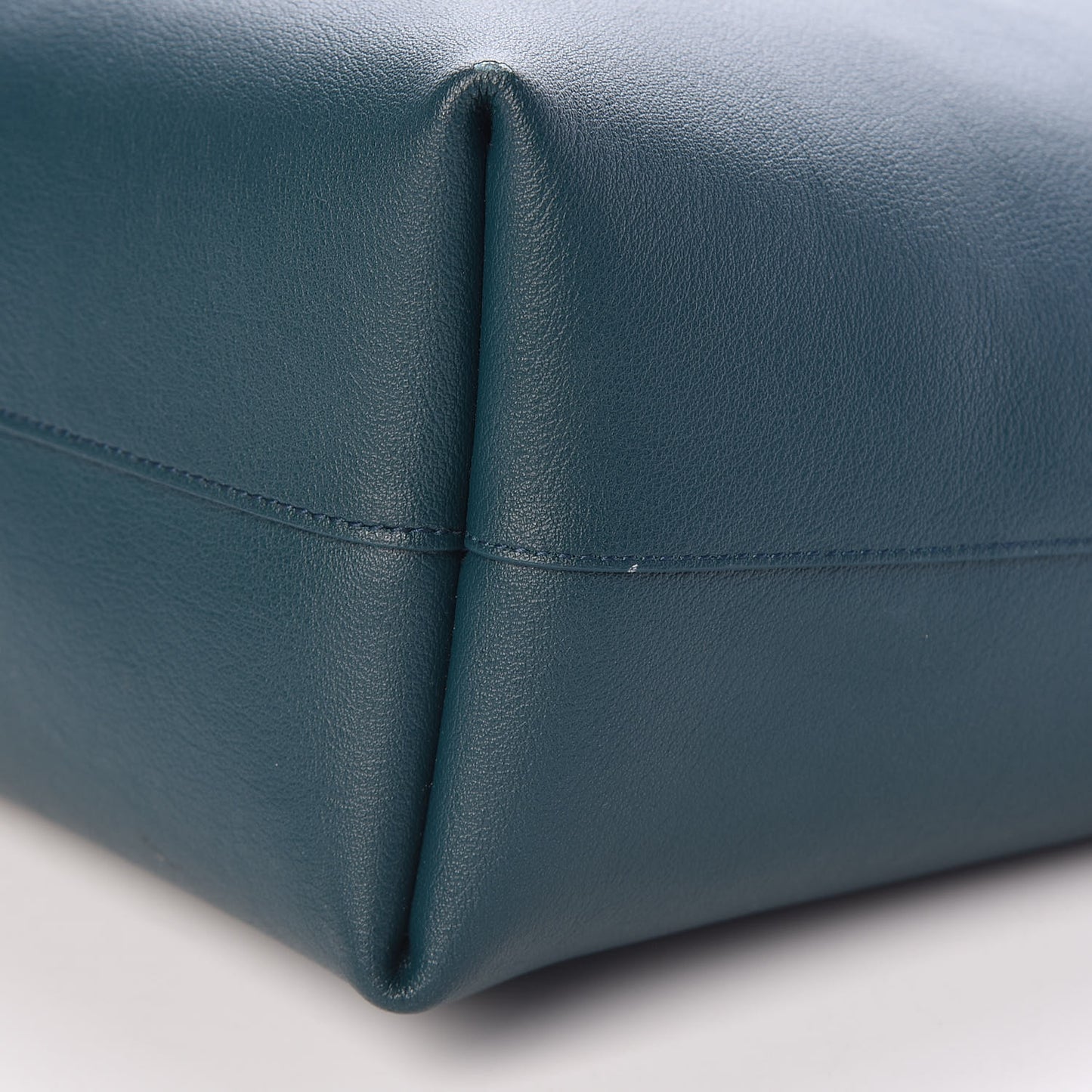 Calfskin Large Shopping Tote Dark Turquoise