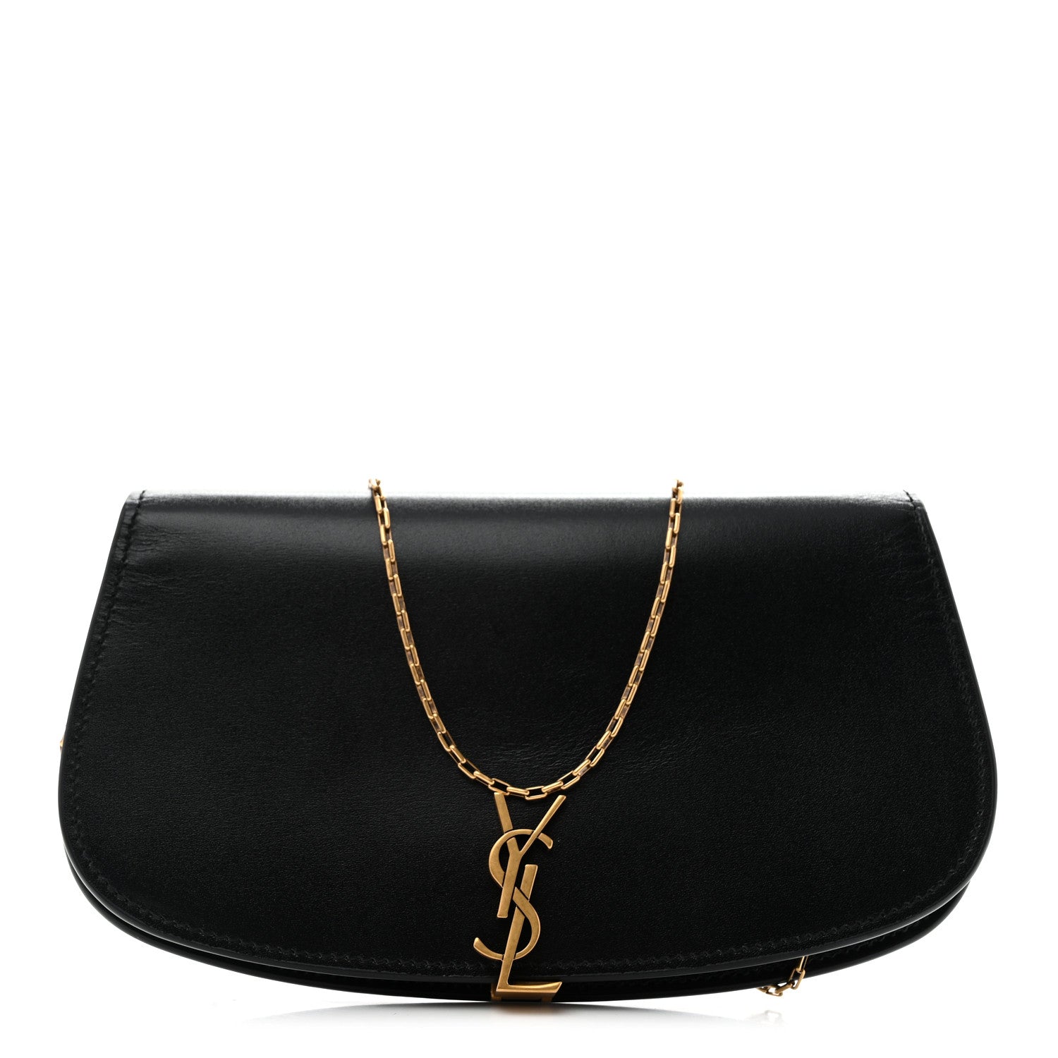 Saint Laurent Box Calfskin Voltaire Wallet On Chain Black 1 of 9