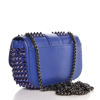 Christian Louboutin Calfskin Spiked Sweety Charity Crossbody Bag Periwinkle Blue 3 of 7