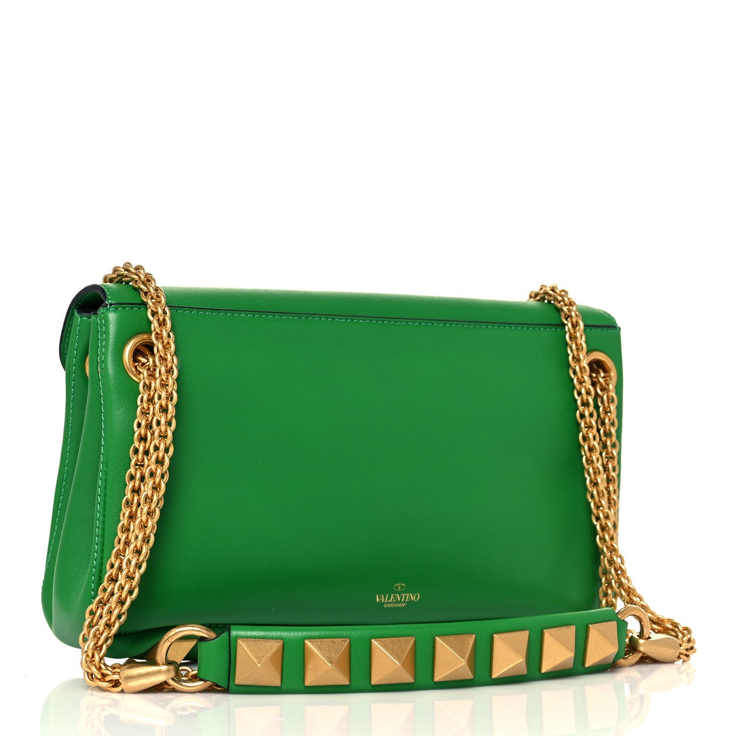 Nappa Stud Sign Shoulder Bag Ultra Green