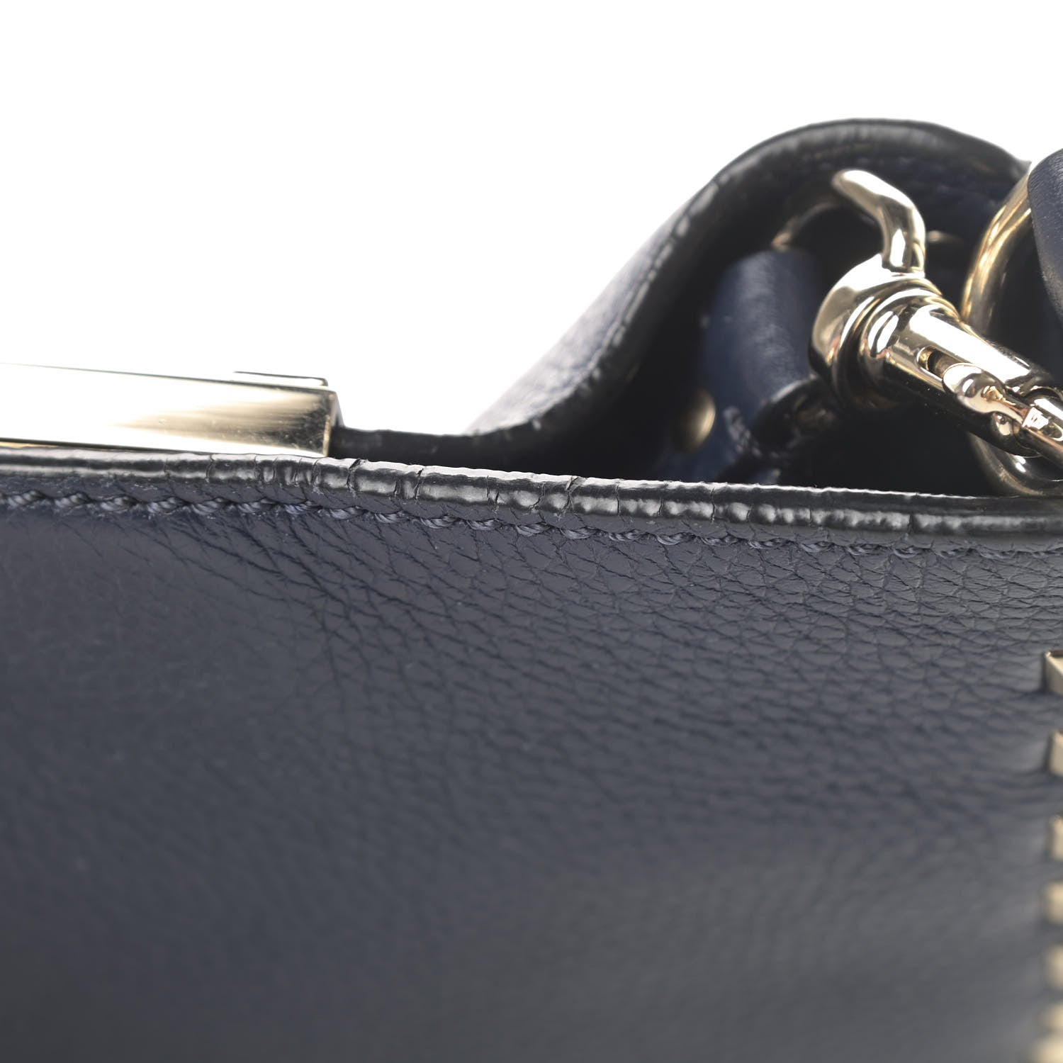 Valentino Garavani Pebbled Calfskin Mini Rockstud Flip-Lock Messenger Bag Marine 9 of 19