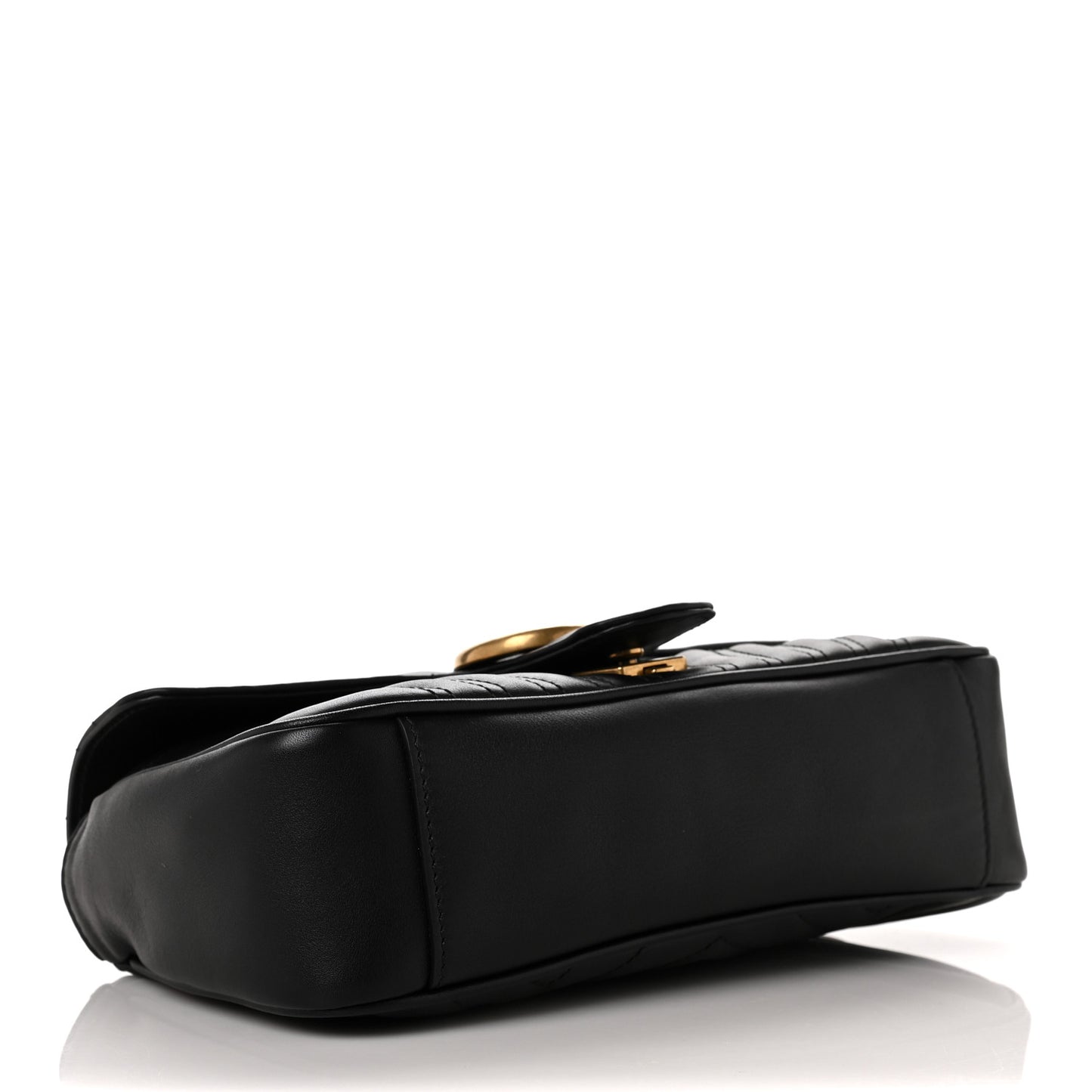 Calfskin Matelasse Small GG Marmont Shoulder Bag Black