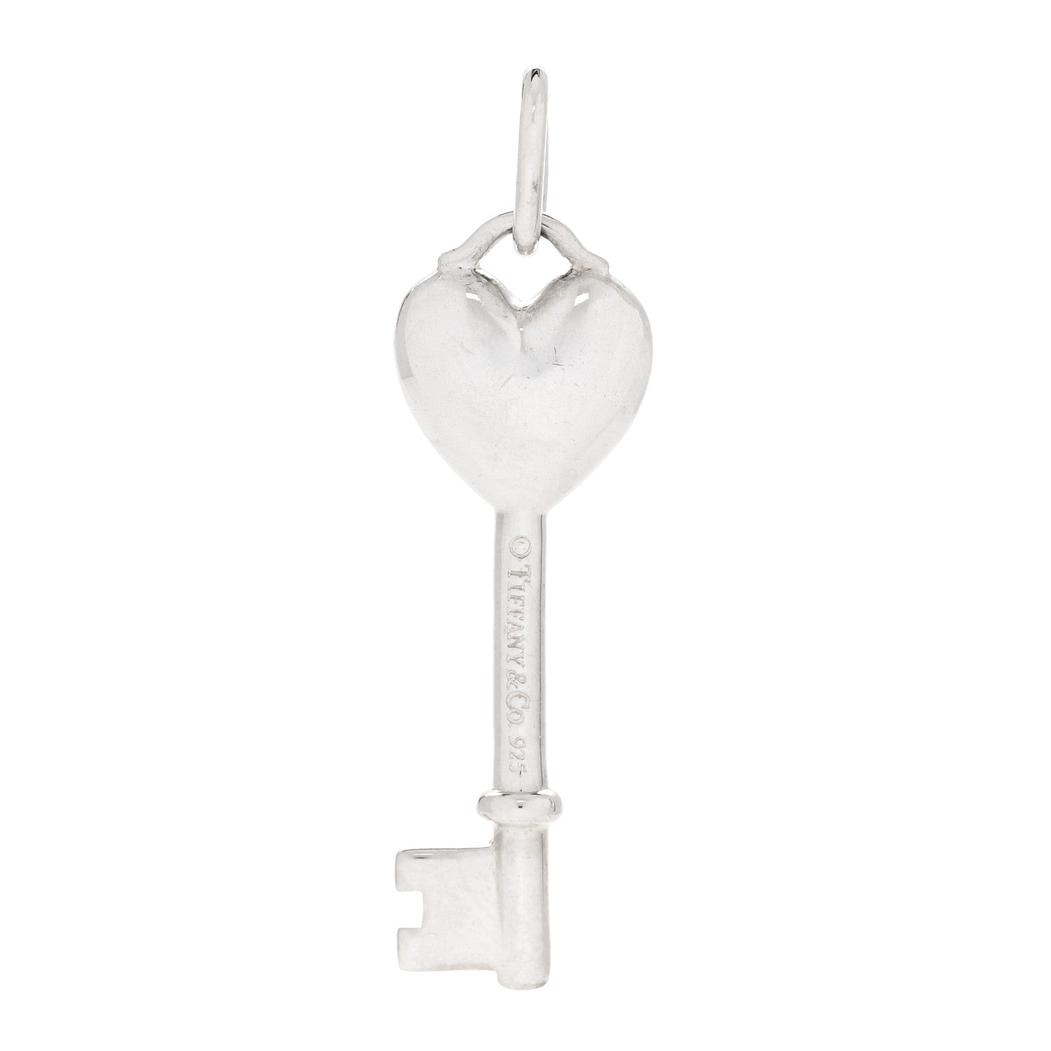 Tiffany Sterling Silver Enamel Heart Key Pendant Blue 3 of 4