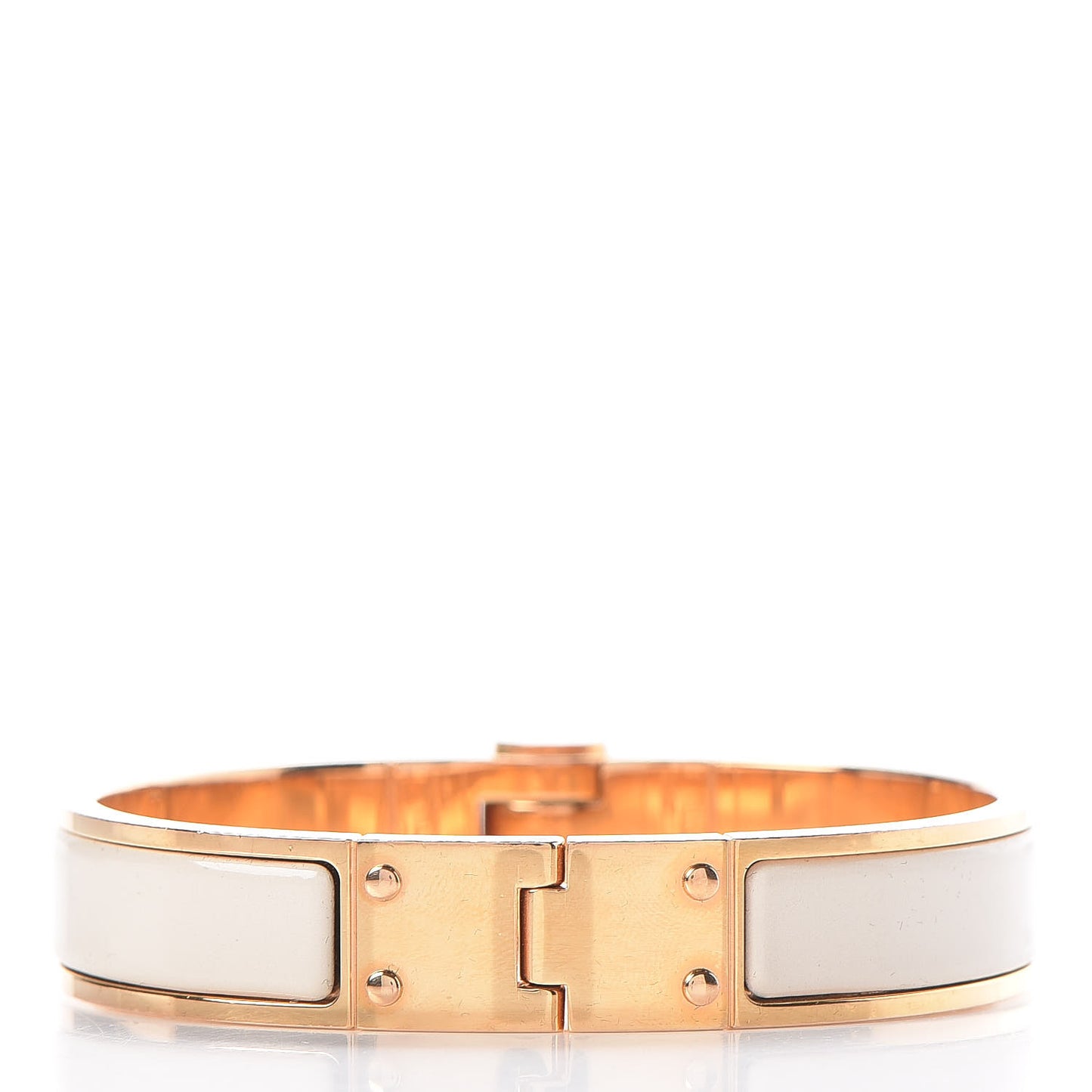 Enamel Charniere Uni Narrow Hinged Bracelet S Pannacotta