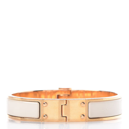 Hermes Enamel Charniere Uni Narrow Hinged Bracelet S Pannacotta 3 of 5