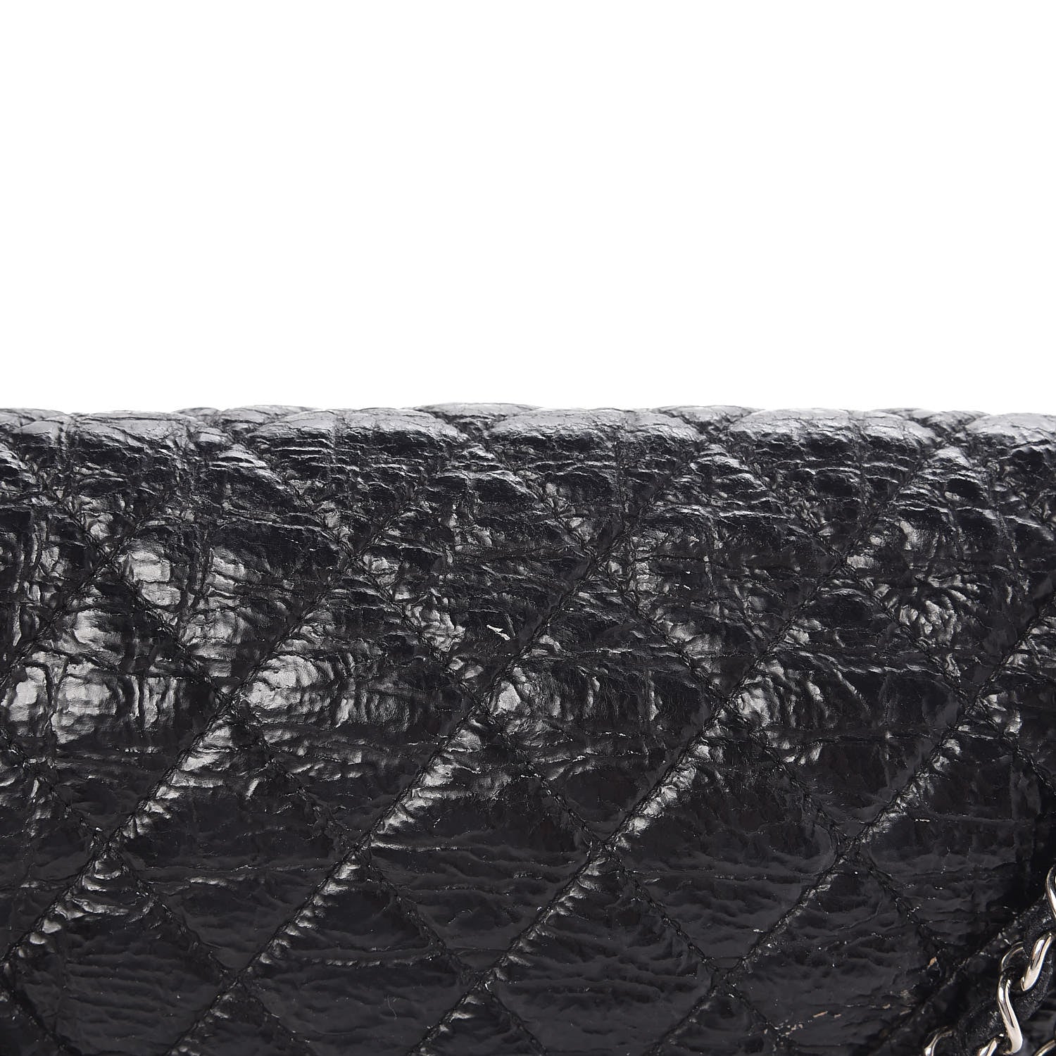 Chanel Crackled Calfskin Quilted Large Flap Black 13 of 14
