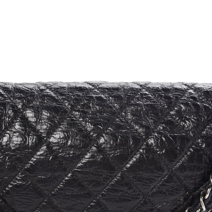 Chanel Crackled Calfskin Quilted Large Flap Black 13 of 14