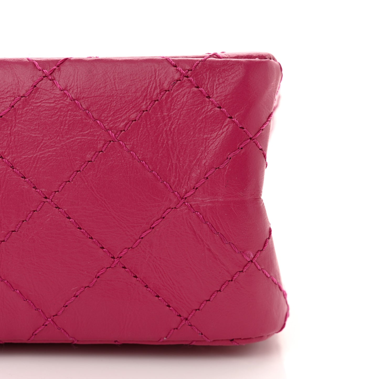 Aged Calfskin Quilted 2.55 Reissue Mini Flap Fuchsia
