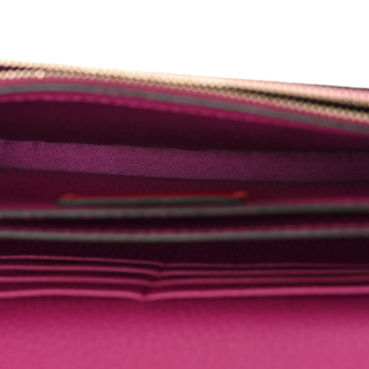 Valentino Garavani Pebbled Calfskin Rockstud Flap Wallet On Chain Rose Violet 5 of 9