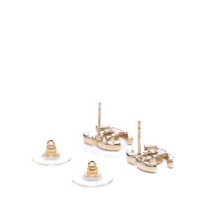 Chanel Studded CC Earrings Gold 3 of 5