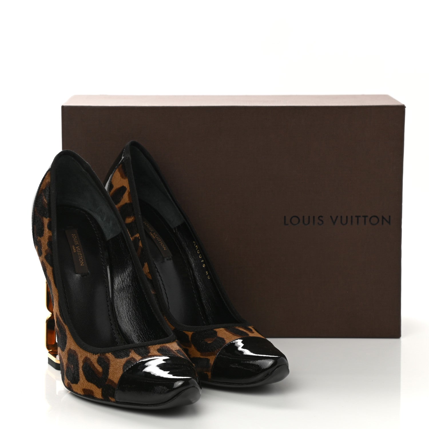 Louis Vuitton Calfskin Patent Pony Hair Pumps 40 Leopard 9 of 9