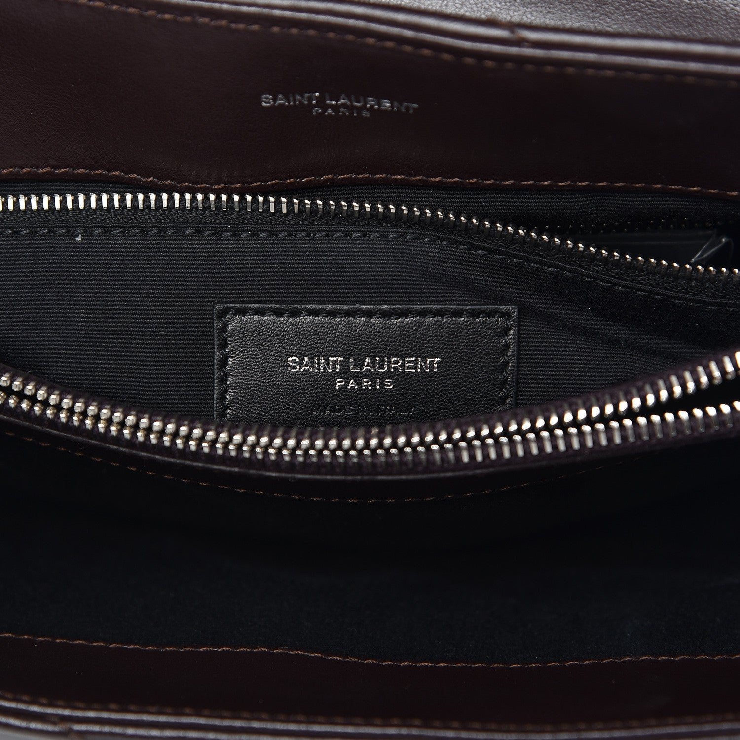 Saint Laurent Calfskin Y Quilted Monogram Medium Loulou Chain Satchel Amaranto 6 of 12