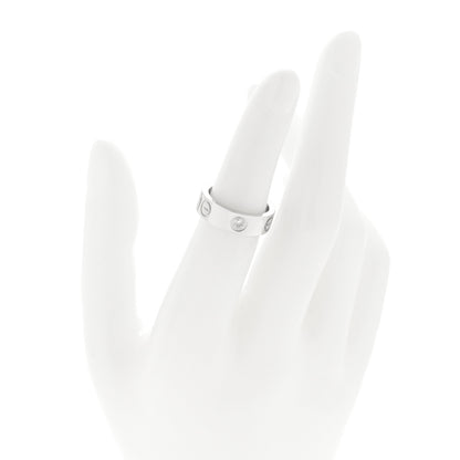 Cartier 18K White Gold 3 Diamond 5.5mm LOVE Ring 49 5 2 of 4