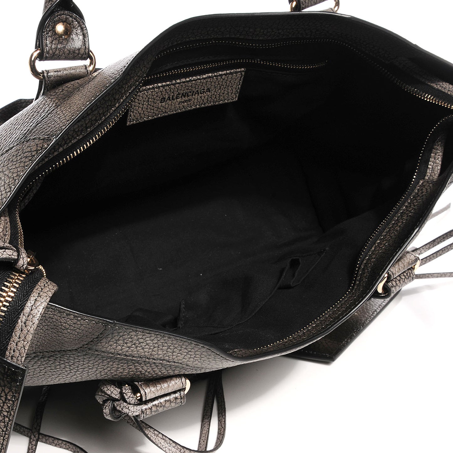 Grained Calfskin Classic Gold Hardware City Ombre Grey Gradient
