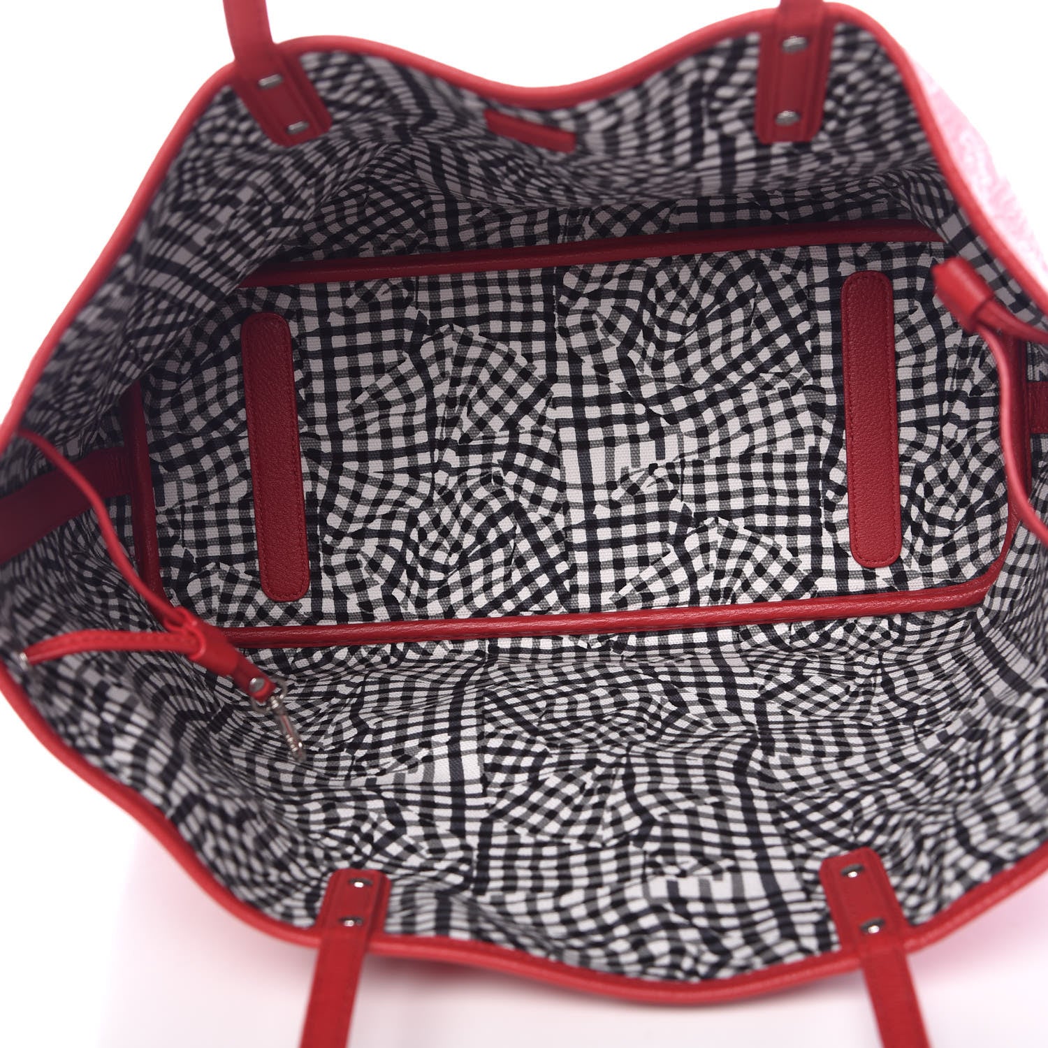 MCM Visetos Medium Liz Reversible Shopper Tote Ruby Red 9 of 11