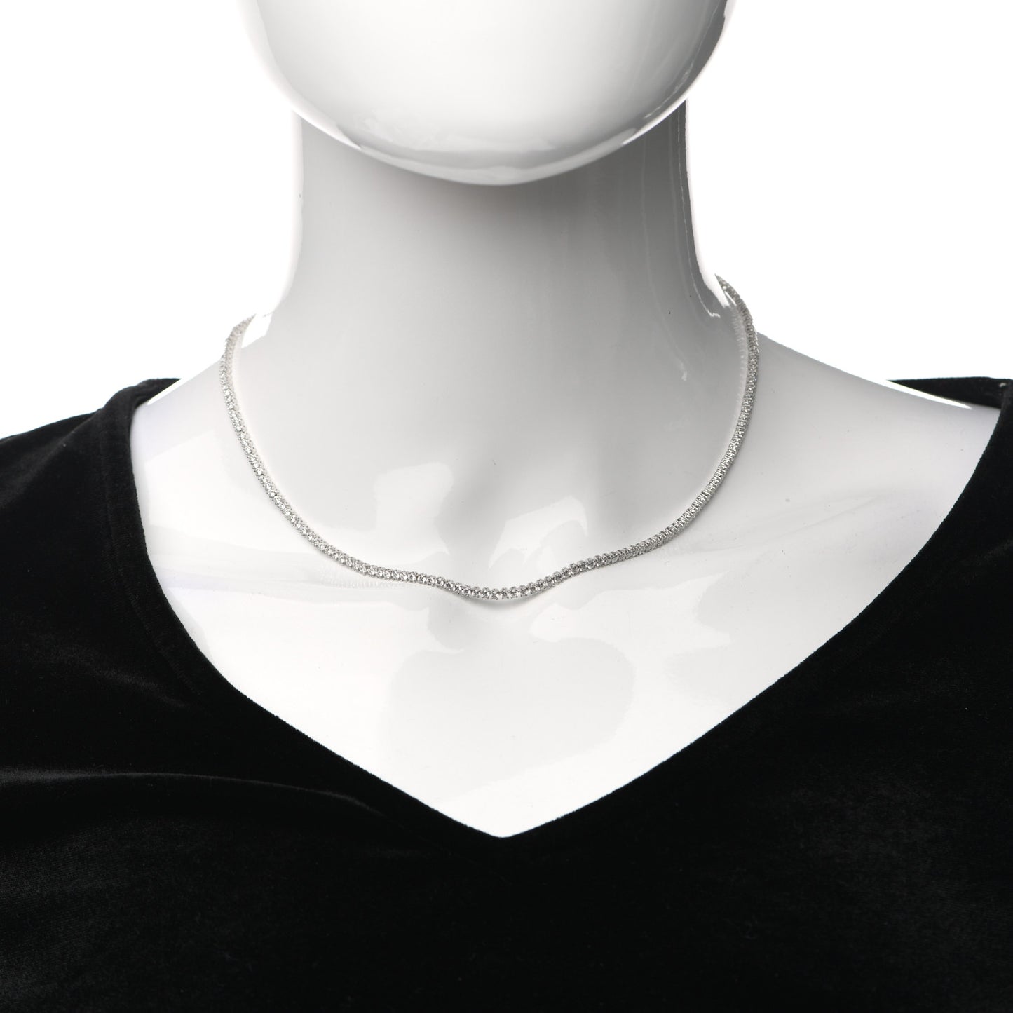 18K White Gold Diamond Hepburn Choker Necklace