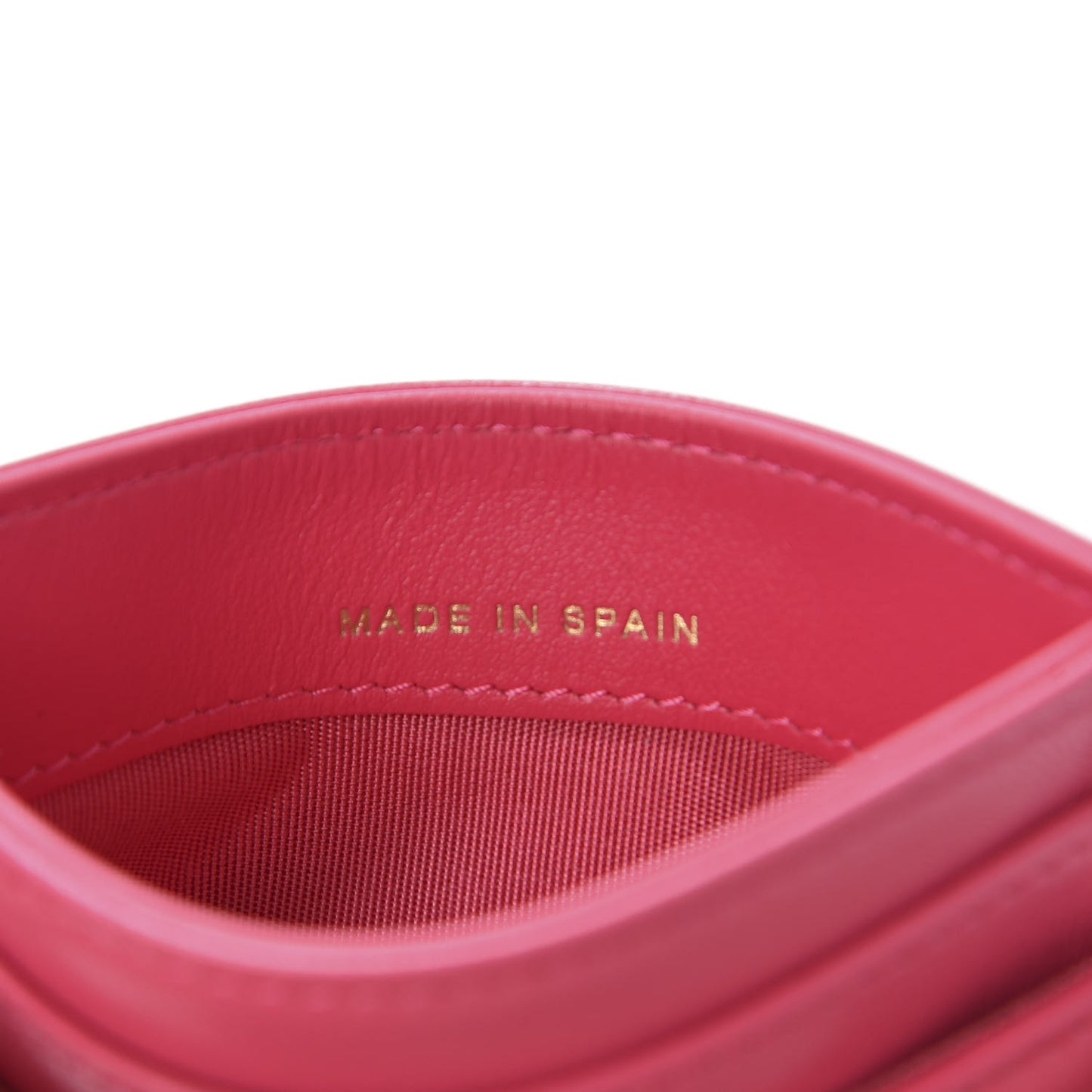 Shiny Goatskin Quilted 19 Card Holder Dark Pink