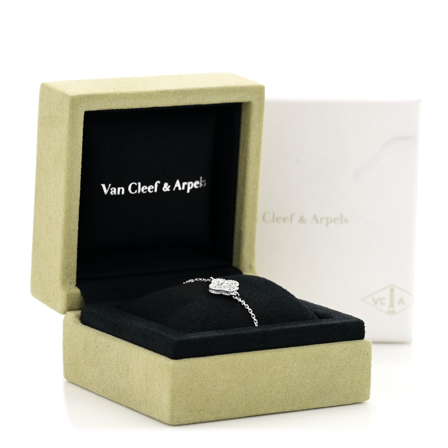 Van Cleef & Arpels 18K White Gold Diamond Sweet Alhambra Bracelet 5 of 5
