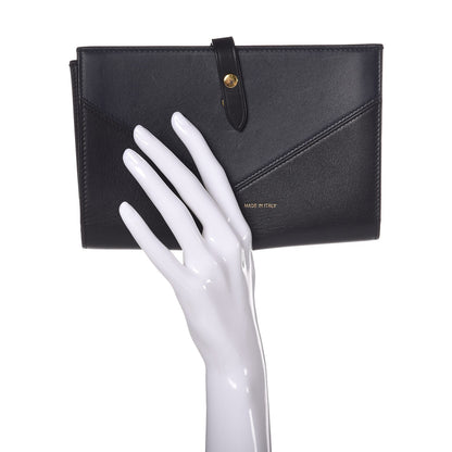 Celine Shiny Smooth Calfskin Large Multifunction V Shape Wallet Navy Black 2 of 9