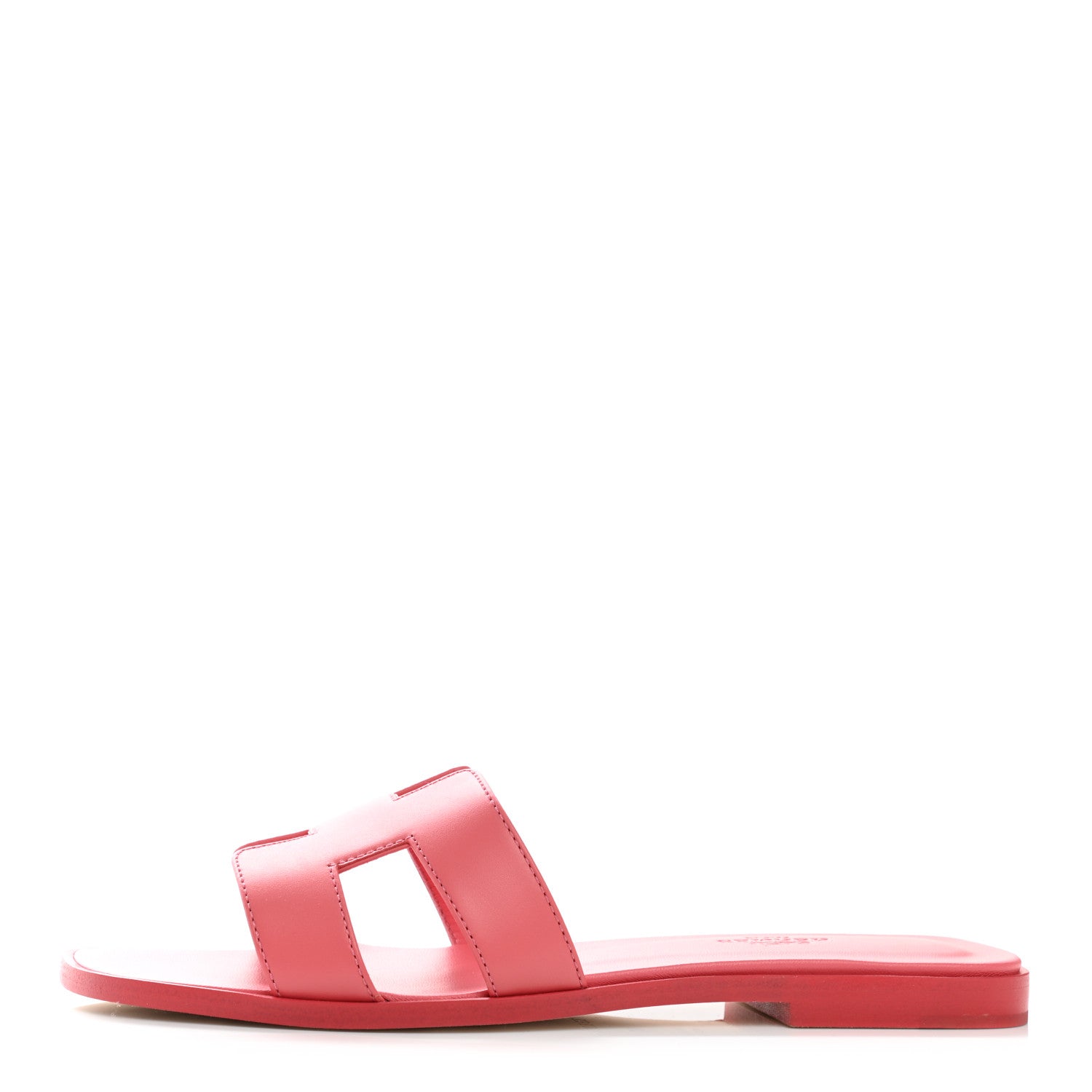 Hermes Calfskin Oran Sandals 37 Rose Boise 1 of 8