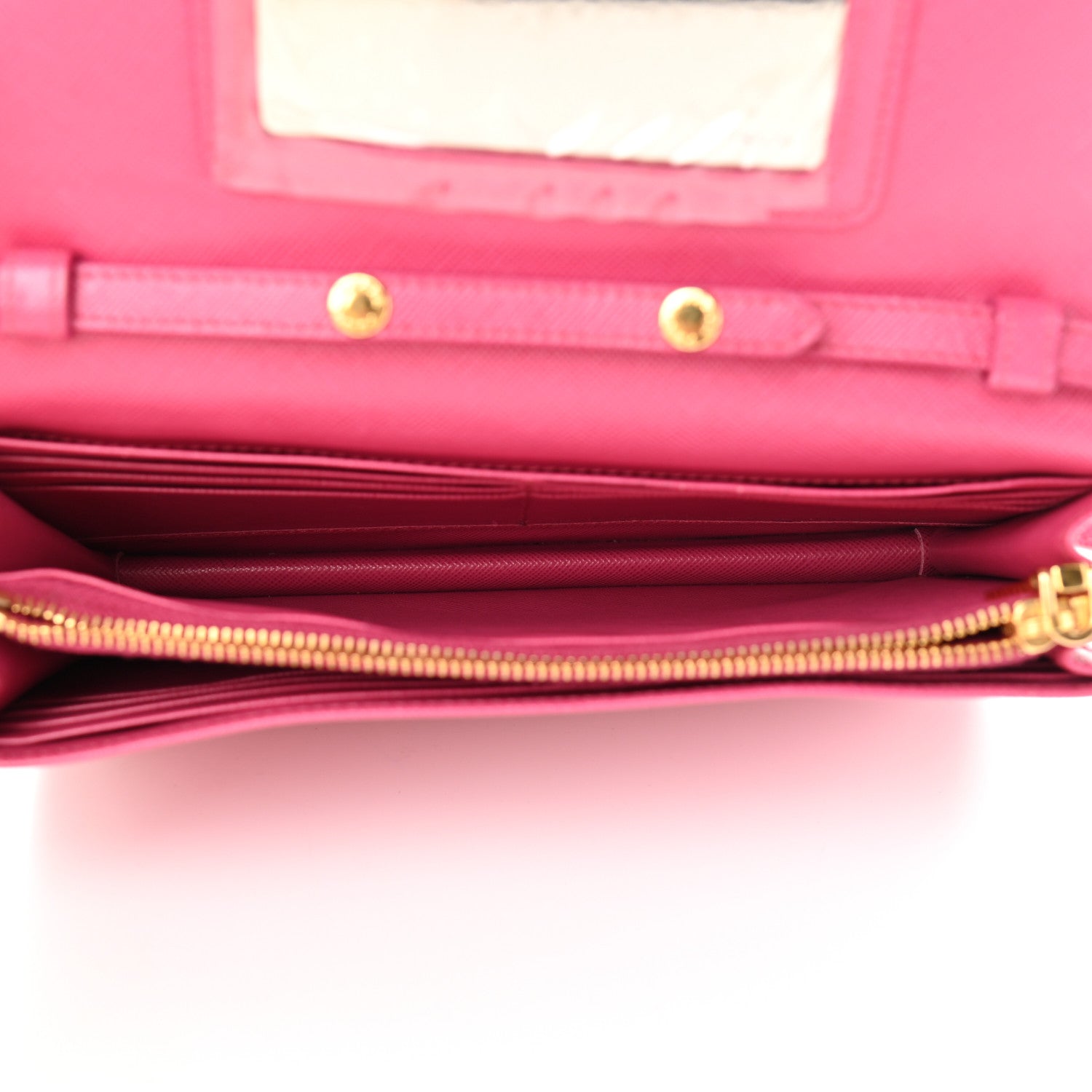 Prada Saffiano Metal Mini Crossbody Wallet Ibisco 5 of 10