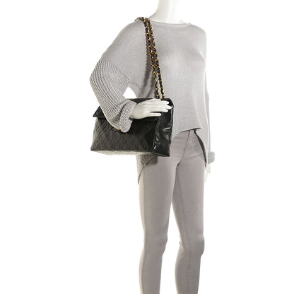 Chanel Lambskin Quilted XL Jumbo Flap Black 2 of 9
