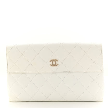 Chanel Caviar Quilted Tote With Clutch White 12 of 18