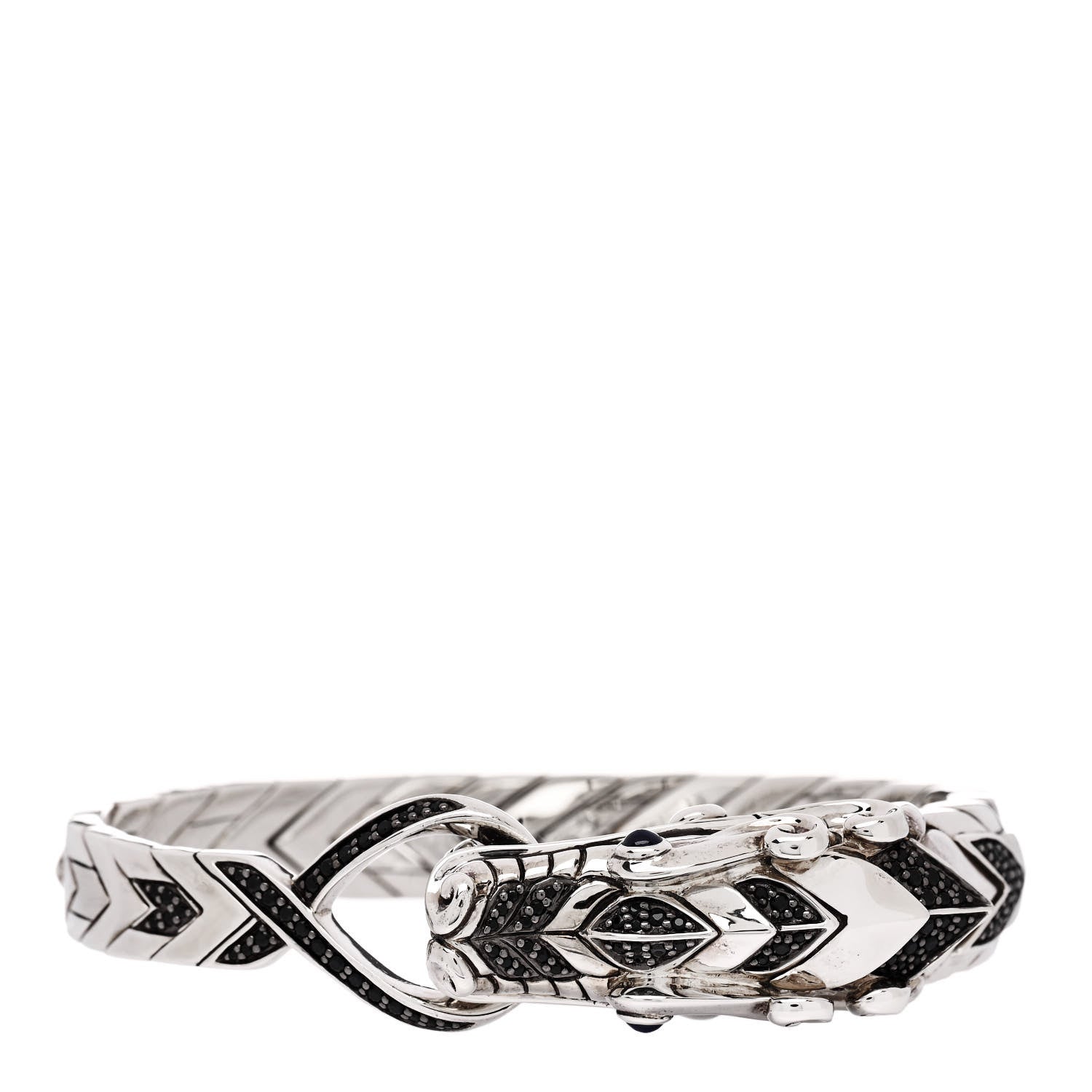 John Hardy Sterling Silver Black Blue Sapphire Legends Naga Bracelet 2 of 5