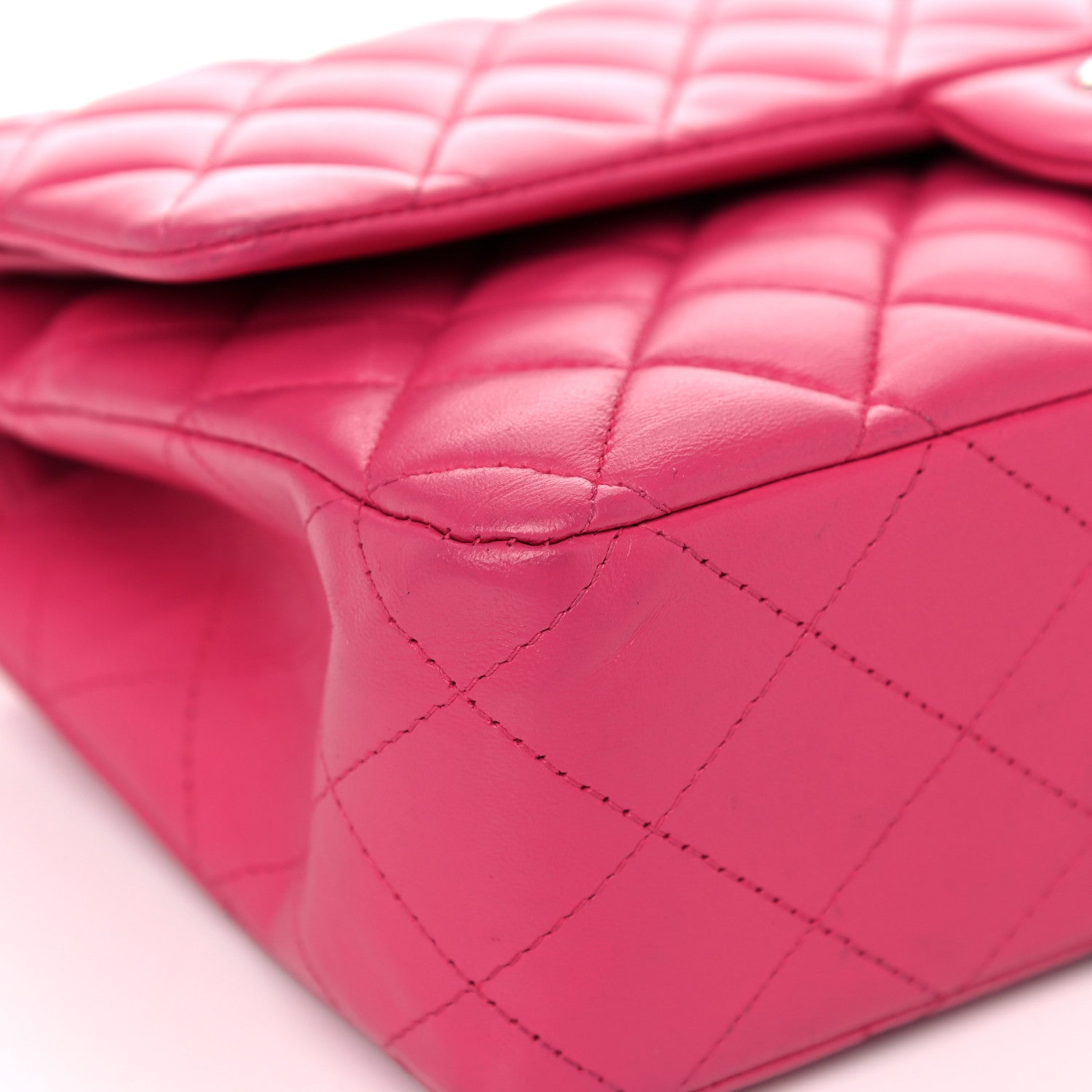 Chanel Lambskin Quilted Medium Double Flap Dark Pink 8 of 22