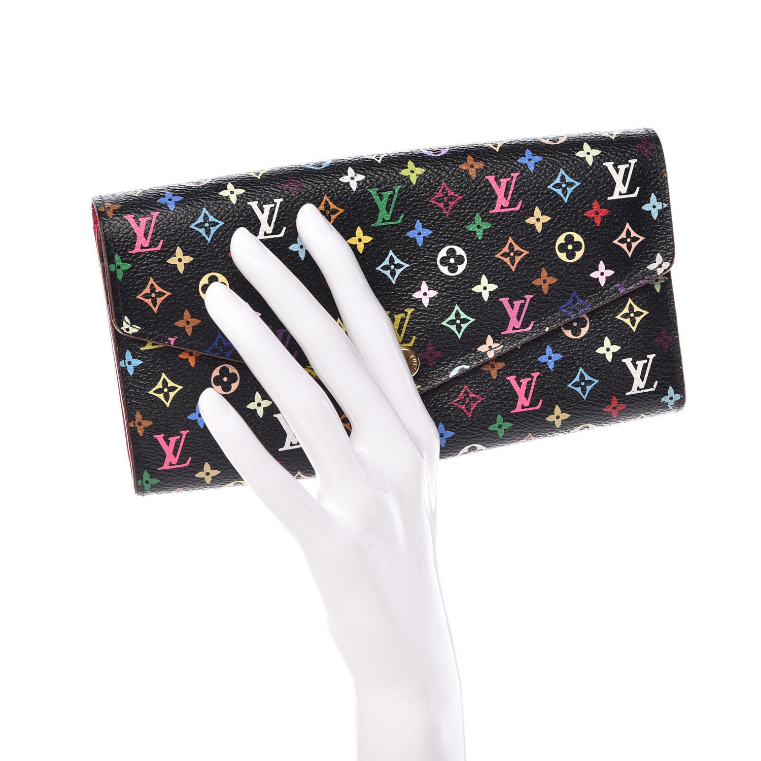 Louis Vuitton Monogram Multicolor Sarah Wallet NM Black Grenade 2 of 8