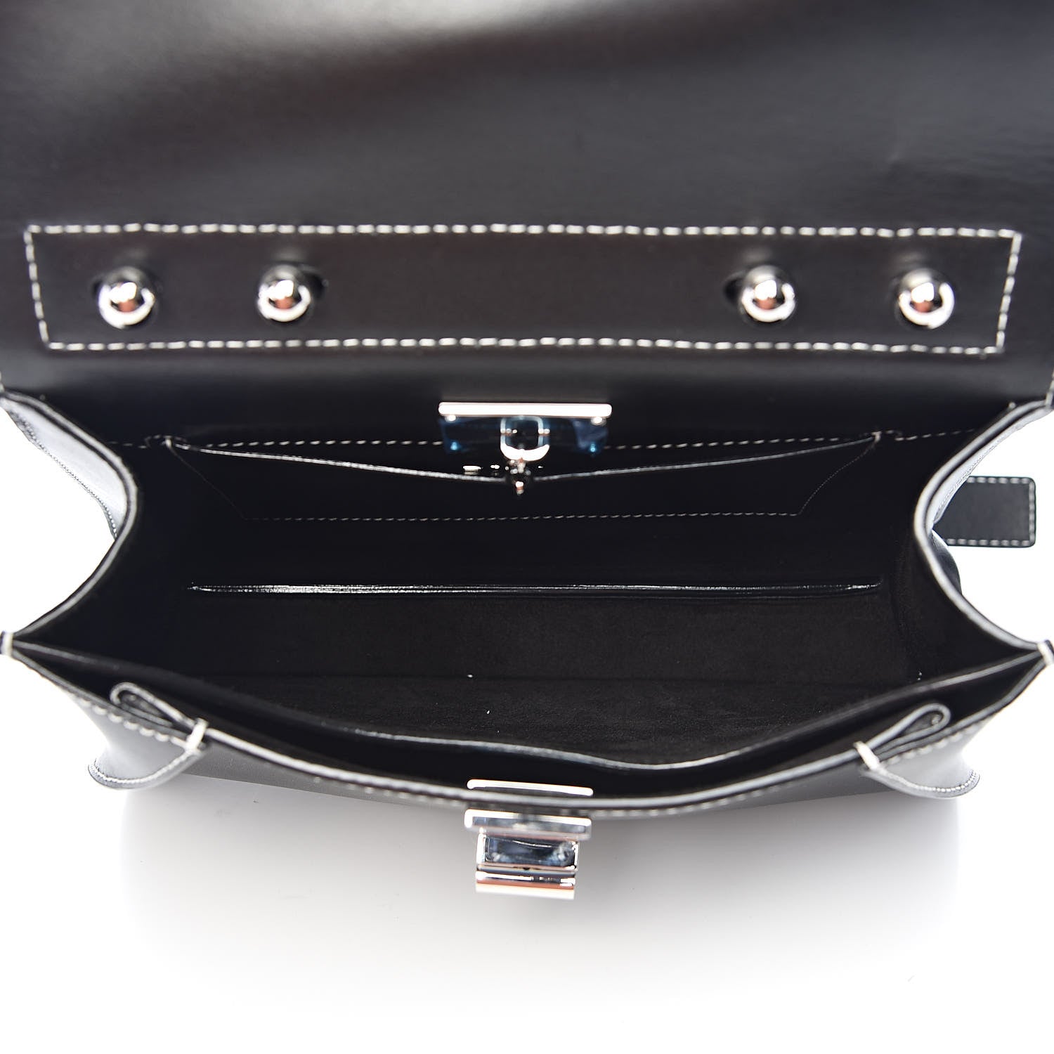 Proenza Schouler Smooth Calfskin Small Hava Top Handle Bag Black 5 of 10