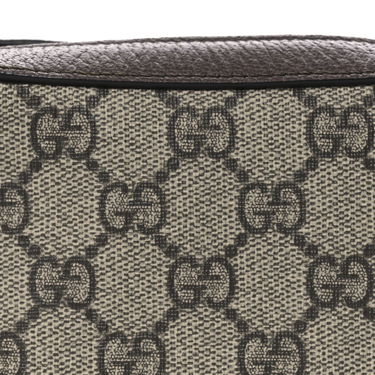 GG Supreme Monogram Textured Calfskin Web Mini Ophidia Half Moon Hobo Beige Ebony New Acero