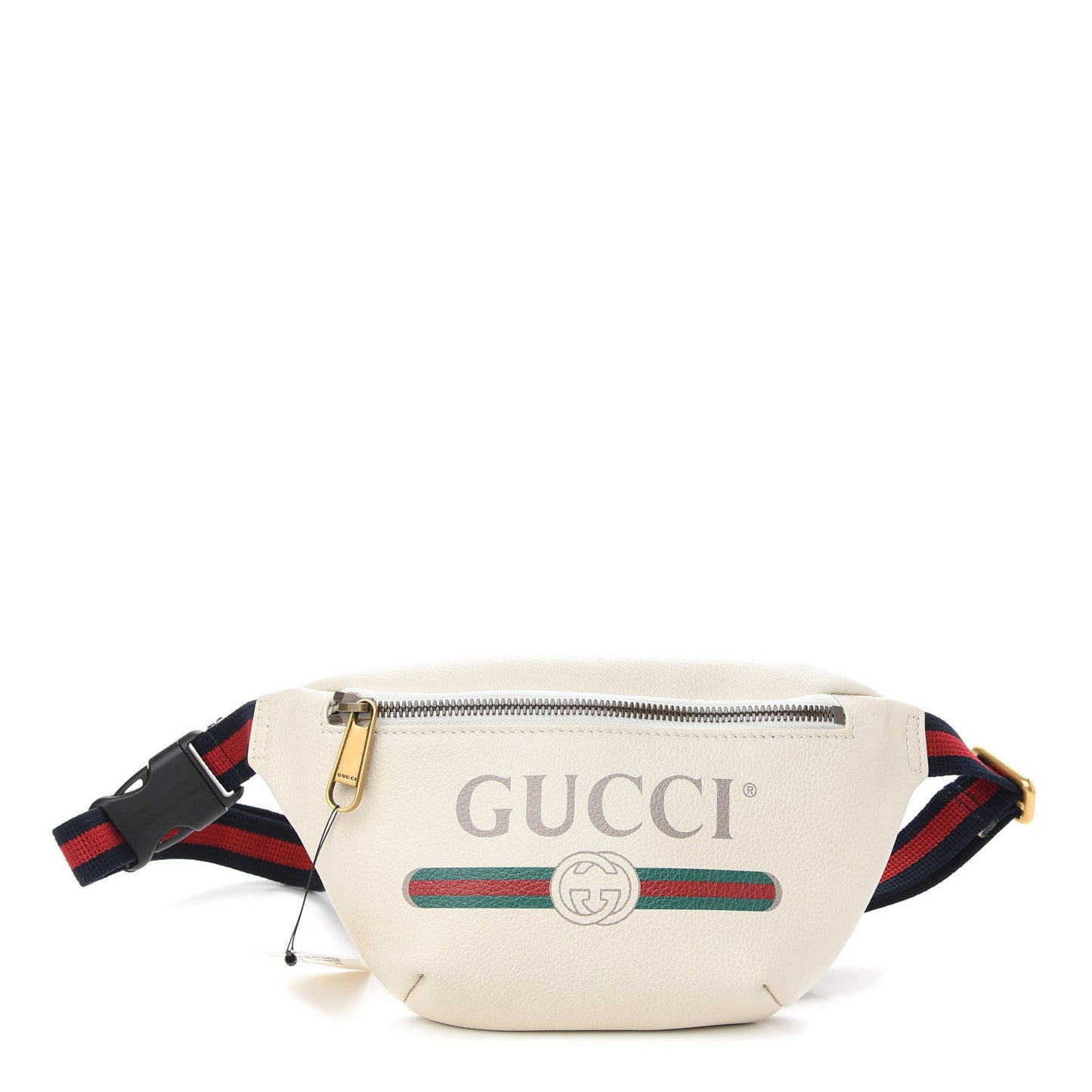 Grained Calfskin Small Logo Belt Bag White