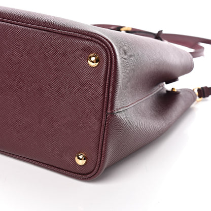 Prada Saffiano Cuir Medium Double Bag Granato 9 of 10
