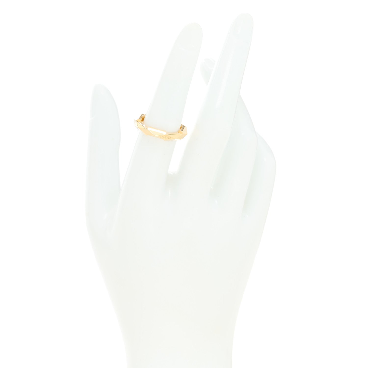 Gucci 18K Yellow Gold Link To Love Striped Ring 53 6.25 2 of 6